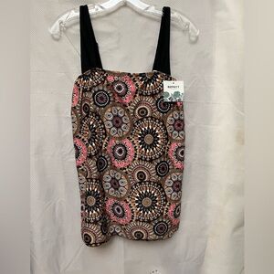 🆕 Brown & Pink Patterned Sleeveless Women’s Swimsuit  Top. XXL